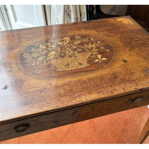 137 - GEORGE III MAHOGANY & MARQUETRY TABLE