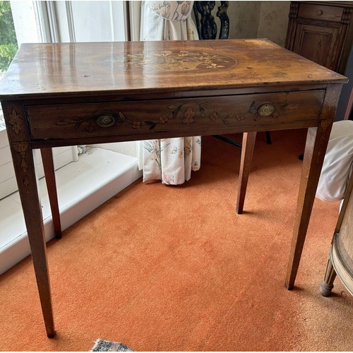 137 - GEORGE III MAHOGANY & MARQUETRY TABLE