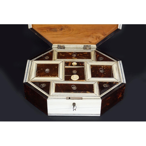 138 - 19TH-CENTURY ANGLO INDIAN BONE & TORTOISESHELL BOX