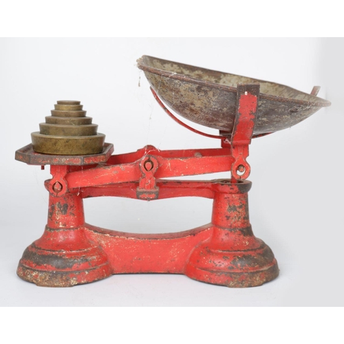 1389 - 19TH-CENTURY CAST IRON KITCHEN SCALES