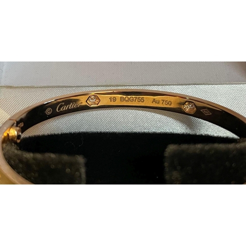 163 - 18K ROSE GOLD CARTIER LOVE BANGLE