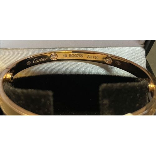 163 - 18K ROSE GOLD CARTIER LOVE BANGLE