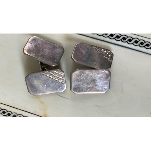 172 - PAIR STERLING SILVER GENT'S CUFF LINKS