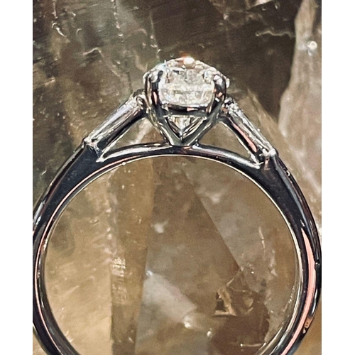 179 - PLATINUM PEAR-SHAPED BRILLIANT CUT DIAMOND RING