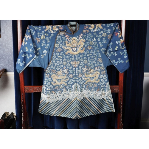 187 - CHINESE QING DRAGON COURT SILK ROBE