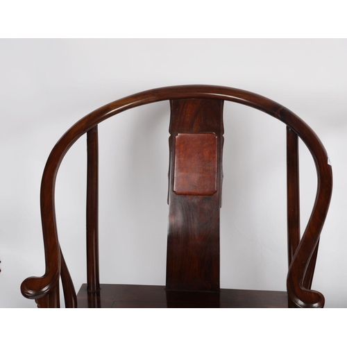 190 - PR CHINESE QING HUANGHUALI HORSESHOE-BACKED CHAIRS