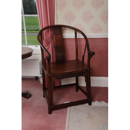 190 - PR CHINESE QING HUANGHUALI HORSESHOE-BACKED CHAIRS