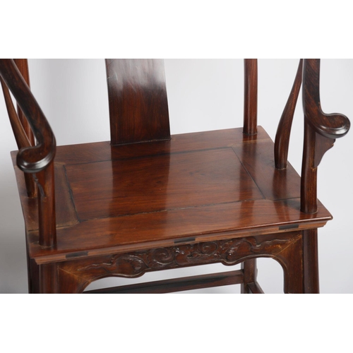 190 - PR CHINESE QING HUANGHUALI HORSESHOE-BACKED CHAIRS