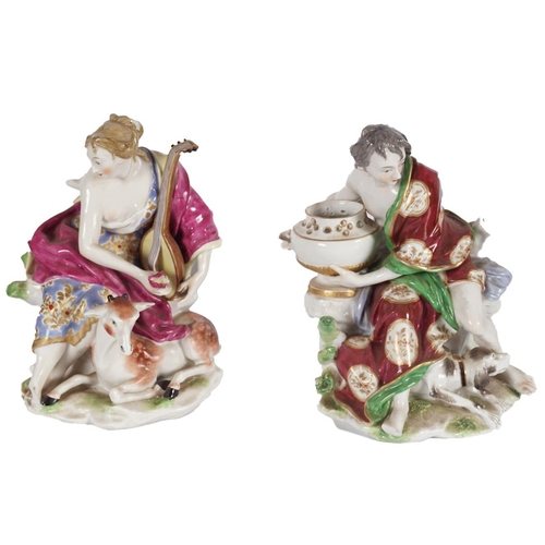 2 - PAIR 19TH-CENTURY GERMAN PORCELAIN FIGURES