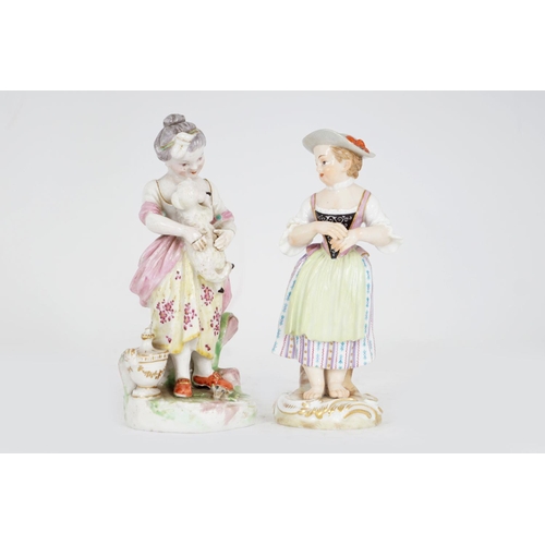 22 - PAIR 19TH-CENTURY GERMAN PORCELAIN FIGURES