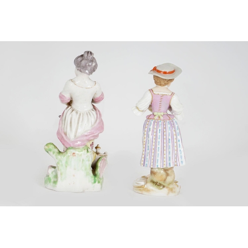 22 - PAIR 19TH-CENTURY GERMAN PORCELAIN FIGURES