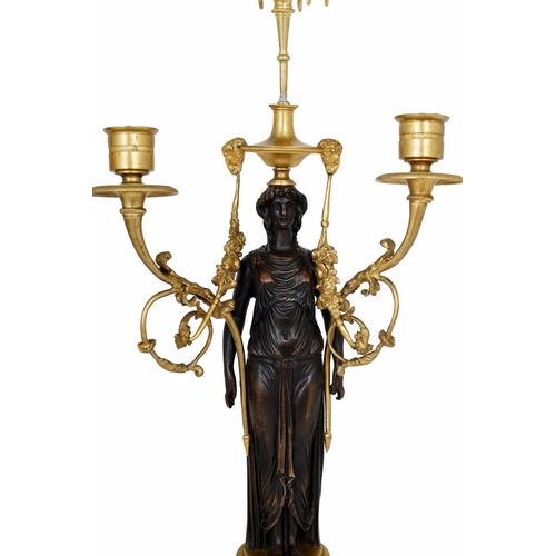 233 - PAIR REGENCY ORMOLU & BRONZE CANDELABRAS