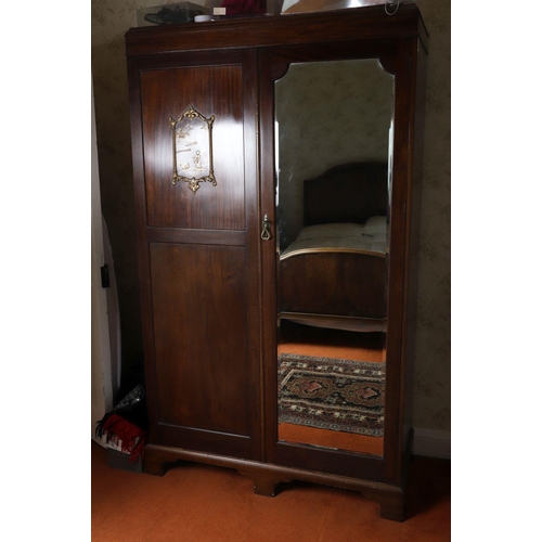 238 - EDWARDIAN MAHOGANY & JAPANNED WARDROBE