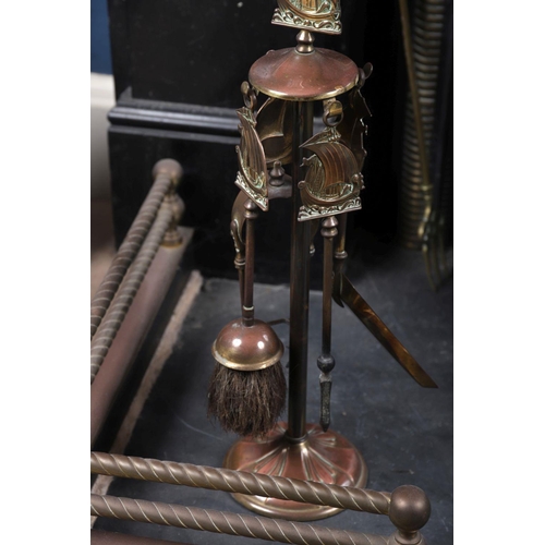 250 - EDWARDIAN COPPER COMPANION SET