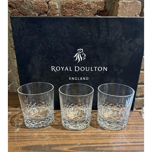 26 - SET 6 ROYAL DOULTON CRYSTAL WHISKEY TUMBLERS