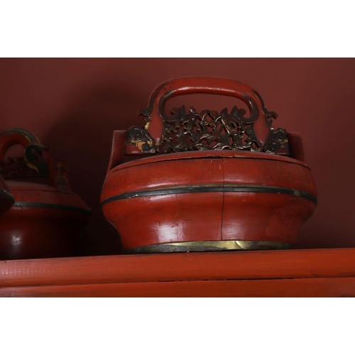 265 - CHINESE LACQUERED WOODEN FOOD BOX