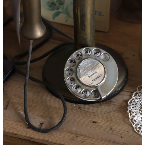 285 - VINTAGE BRASS TELEPHONE