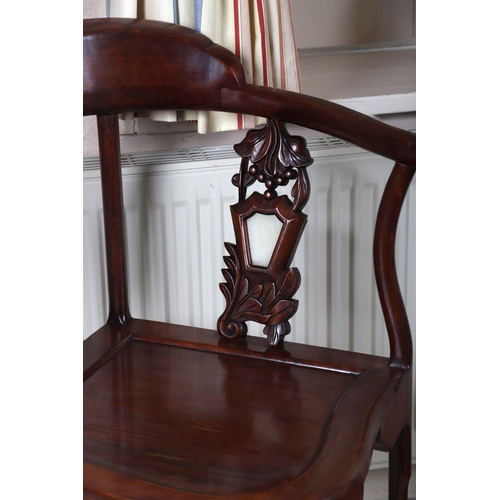 298 - CHINESE HARDWOOD CORNER CHAIR