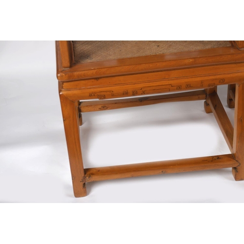 302 - PAIR CHINESE ASH CEREMONIAL CHAIRS