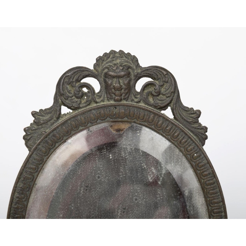 306 - 19TH-CENTURY FRENCH BRONZE FRAMED VANITY MIRROR