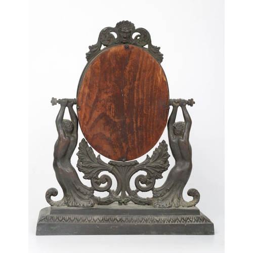 306 - 19TH-CENTURY FRENCH BRONZE FRAMED VANITY MIRROR