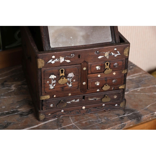 321 - 19TH-CENTURY CHINESE HARDWOOD VANITY BOX