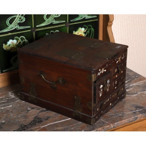 321 - 19TH-CENTURY CHINESE HARDWOOD VANITY BOX