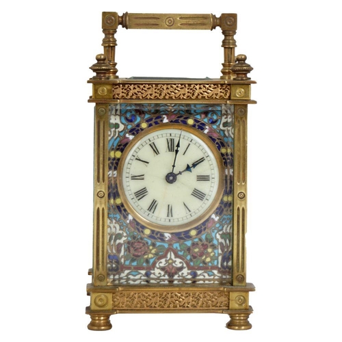 325 - 19TH-CENTURY FRENCH ENAMELLED CARRIAGE CLOCK