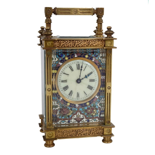 325 - 19TH-CENTURY FRENCH ENAMELLED CARRIAGE CLOCK