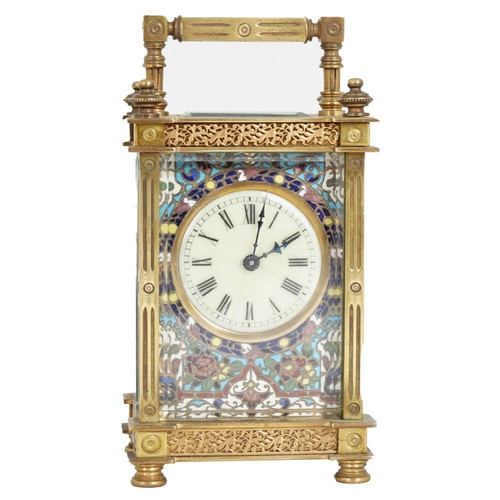 325 - 19TH-CENTURY FRENCH ENAMELLED CARRIAGE CLOCK