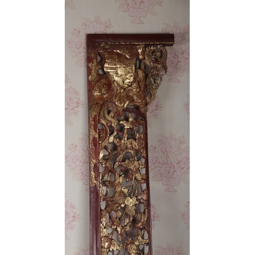 335 - LARGE 19TH-CENTURY CHINESE CARVED & GILT ARCH