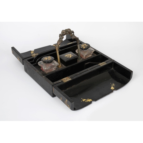 349 - JAPANESE LACQUERED & MOTHER O'PEARL INK STAND