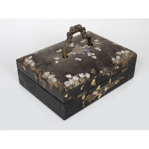 349 - JAPANESE LACQUERED & MOTHER O'PEARL INK STAND