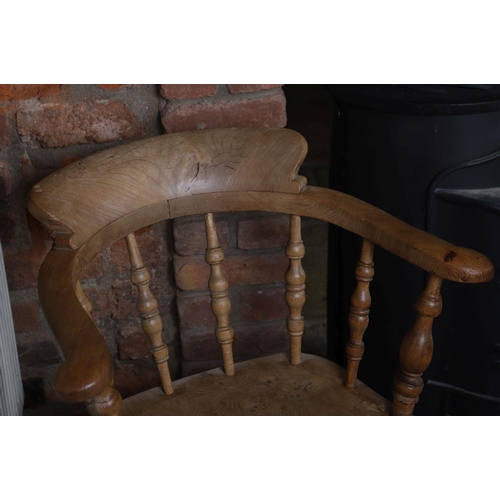 350 - ANTIQUE BEECH AND ELM BOW CHAIR