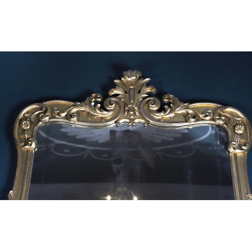 37 - 19TH-CENTURY CARVED GILT WOOD FRAMED OVERMANTEL