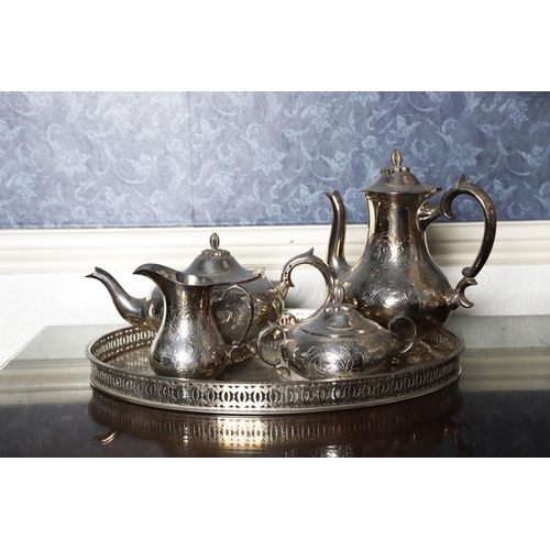 370 - 4 PIECE SILVER-PLATED TEA AND COFFEE SERVICE