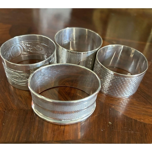 372 - 4 ASSORTED SILVER NAPKIN HOLDERS