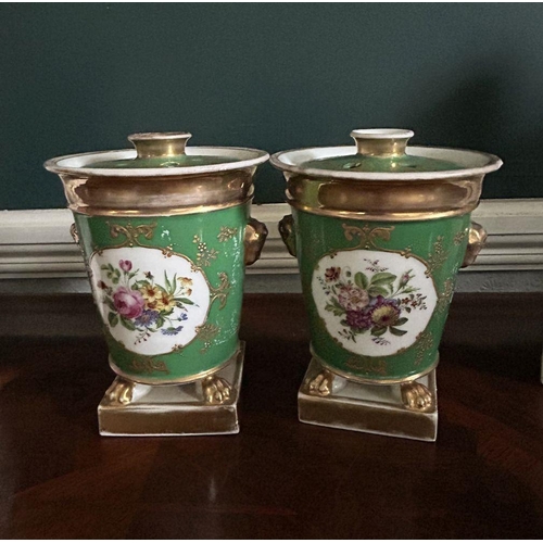 4 - PAIR OF PARIS PORCELAIN POLYCHROME VASES