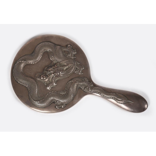 409 - CHINESE SILVER BACKED HAND MIRROR