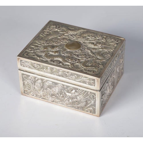 412 - CHINESE SILVER JEWELLERY BOX