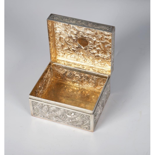 412 - CHINESE SILVER JEWELLERY BOX