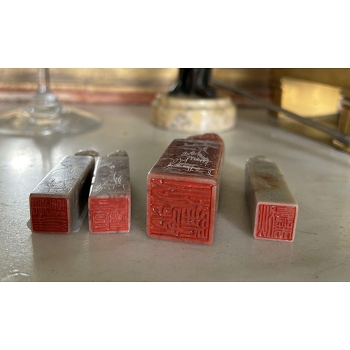 430 - GROUP OF 4 CHINESE SOAPSTONE SEALS