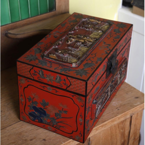 447 - 19TH-CENTURY CHINESE LACQUERED DOCUMENT CHEST