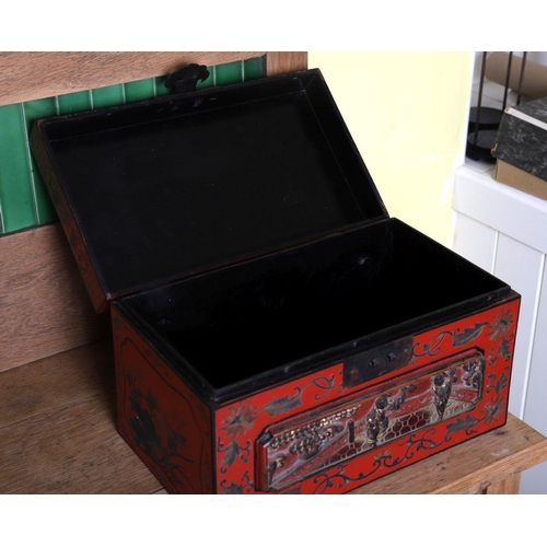 447 - 19TH-CENTURY CHINESE LACQUERED DOCUMENT CHEST