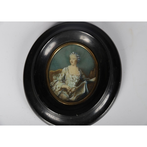 453 - 19TH-CENTURY OVAL PORTRAIT MINIATURE