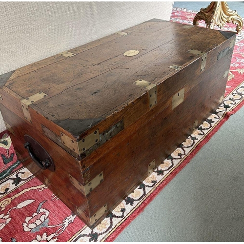 474 - 19TH-CENTURY BRASS BOUND TRUNK