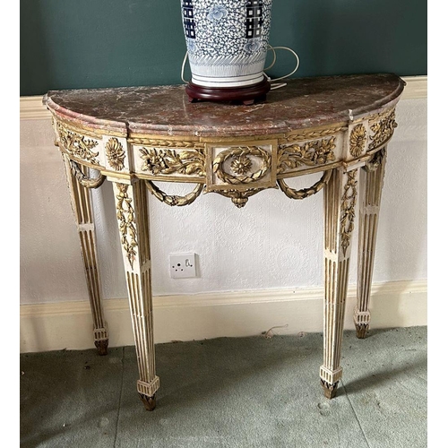 491 - PAIR OF 18TH-CENTURY PARCEL-GILT CONSOLE TABLES