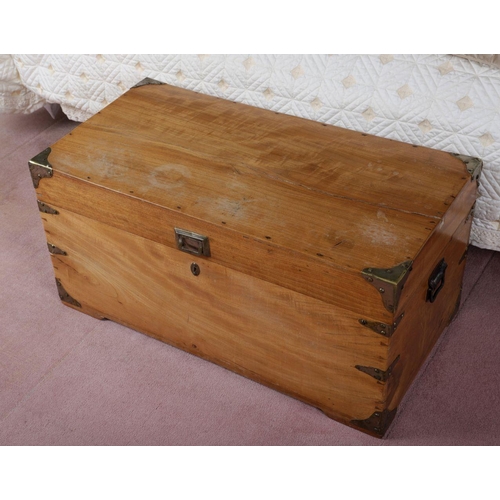 5 - 20TH-CENTURY CHINESE BRASS BOUND HARDWOOD TRUNK