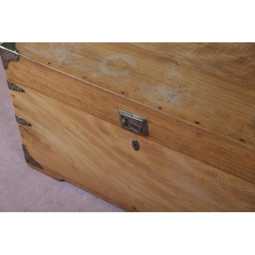 5 - 20TH-CENTURY CHINESE BRASS BOUND HARDWOOD TRUNK