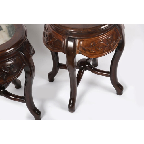 511 - PAIR CHINESE HARDWOOD PEDESTALS